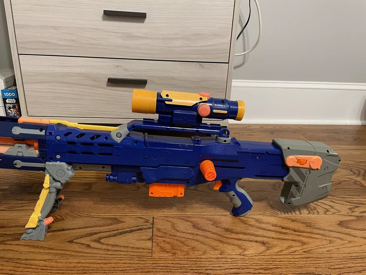 2006 Blue Nerf Gun Longshot CS6 NStrike Sniper Rifle Gun With