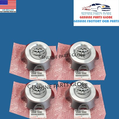 GENUINE TOYOTA 14-16 4RUNNER TRAIL FJ CRUISER SILVER WHEEL CENTER CAP HUB SET
