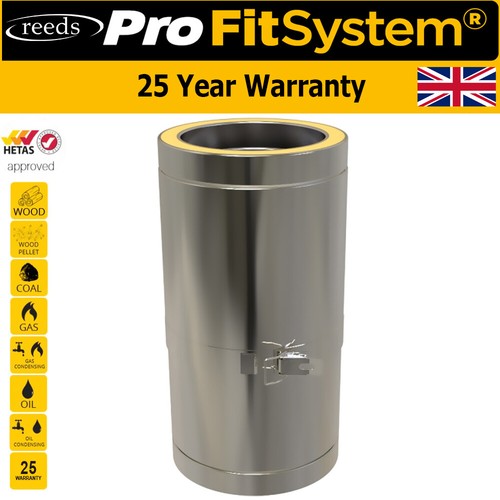 Stove Flue Twin WalI Insulated Kit 6 inch For Stoves - Stainless Steel 150mm - Picture 26 of 72