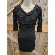 NWT WHBM little black dress 0 business casual Layered lined instantly slimming