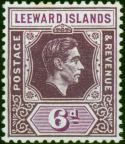 Leeward Islands 1938 6d Deep Dull Purple & Bright purple SG109 Fine LMM - Imagen 1 de 1