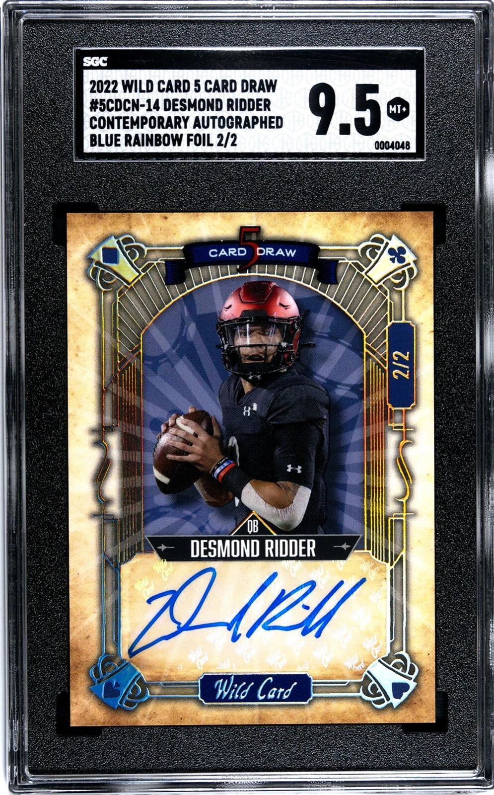 Desmond Ridder Wild Card 5 Card Draw Autographs #5CDCN14 Contemporary Gold Purple Foil