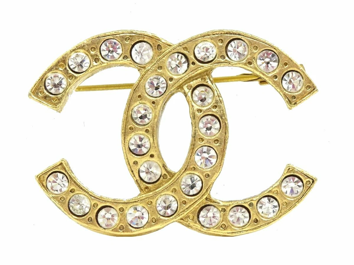 Chanel Brooch Coco Mark Turn Lock Gold Ladies