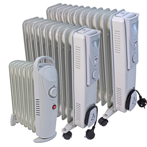 Portable Oil Filled Radiator Electric Heater Thermostat 7 9 11 Fin Home Office