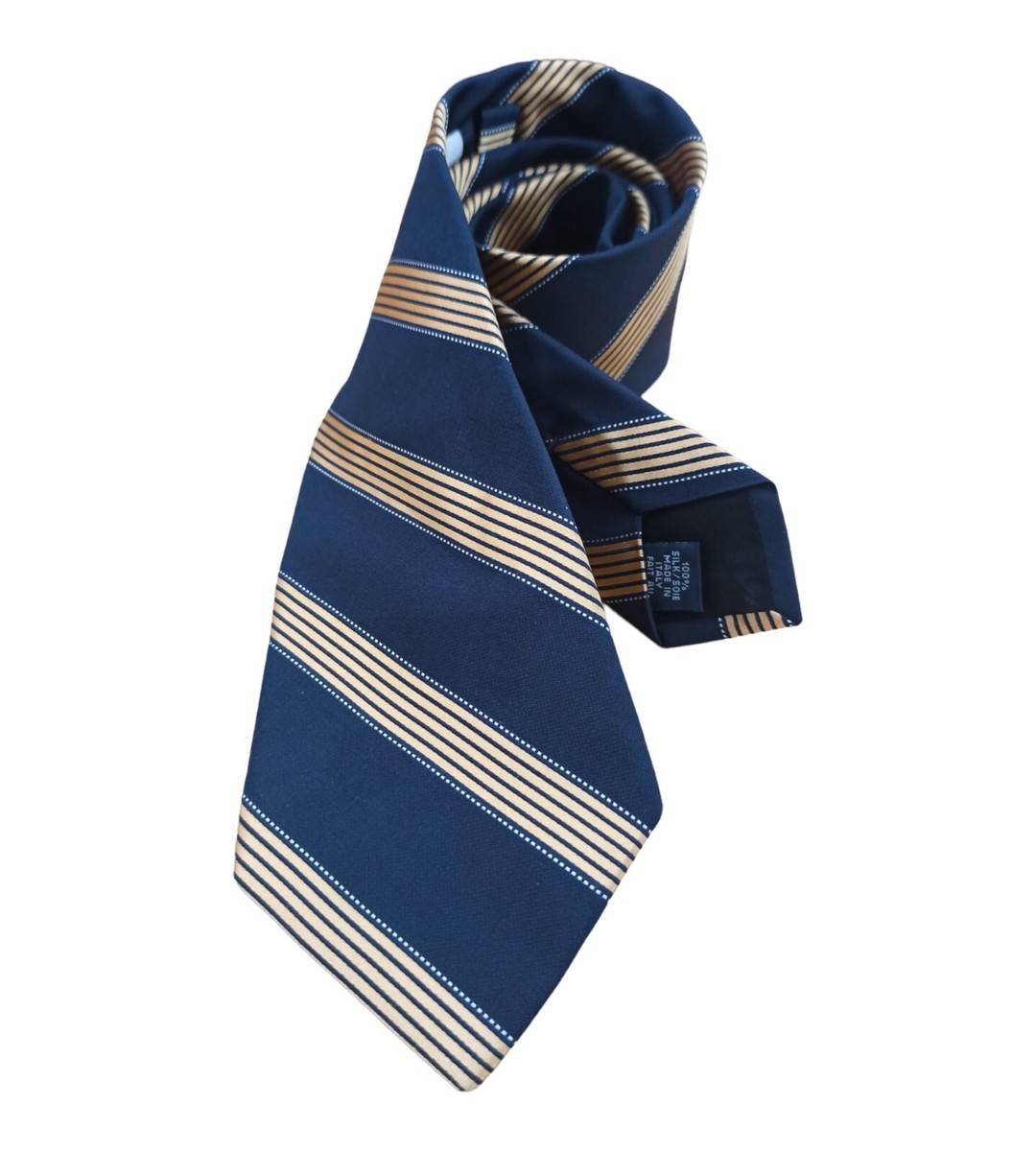 Valentino Garavani Valentie Striped Silk Tie | Saks Fifth Avenue Como Valentino blue tan stripe silk tie NEW display picture 1