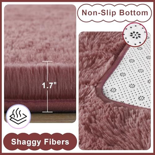 Ultra Soft Fluffy Bedroom Rugs Memory Foam Carpet Large Area 8x10 Feet Blush - Bild 2 von 7