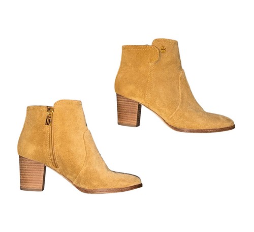 Tory Burch Sabe Caramel Suede Ankle Booties - Size 5.5 M - Picture 5 of 8
