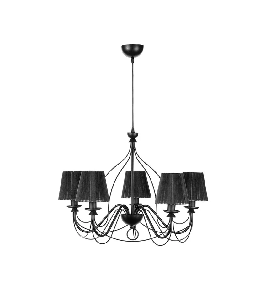 LAMPADA A SOSPENSIONE ONLI "LORIS" 5 LUCI NERO E14