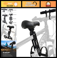 Detachable Front Mounted Kids Bike Seat with Handlebar  Foot Pedals - Ages 2-5