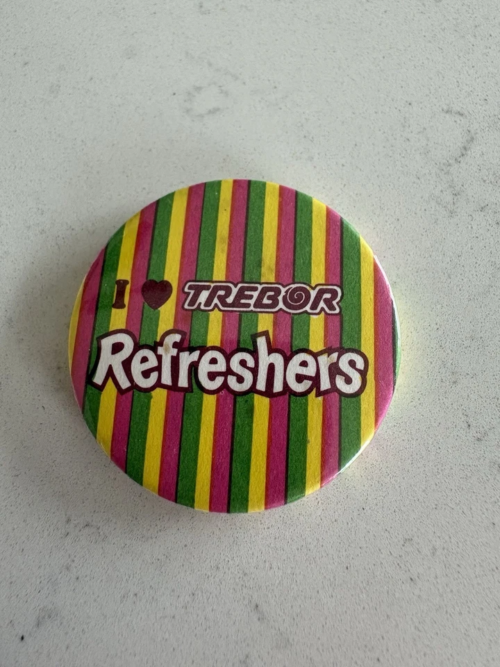 I Love Trebor Refreshers Retro Pin Badge Vintage Advertising - Image 1 of 1
