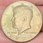 1971-D  Kennedy Half Dollar Beautiful Brilliant Gold/Rainbow Toned Coin  - # 50