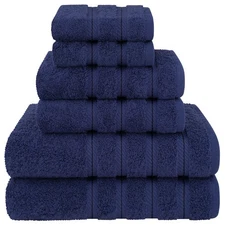 American Soft Linen, 100% Turkish Carde Cotton, 560 GSM, 6 Piece Towel Set,