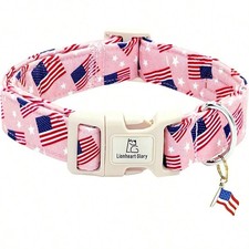 Cute Spring Wildflowers Daisy Floral Pet Dog Collar Plastic Buckle Adjustable US