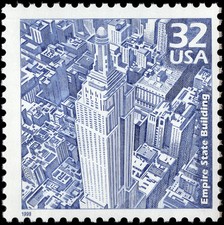 US Scott # 3185b, Empire State Building : 1930's, 1998 32¢ Stamp, MNH