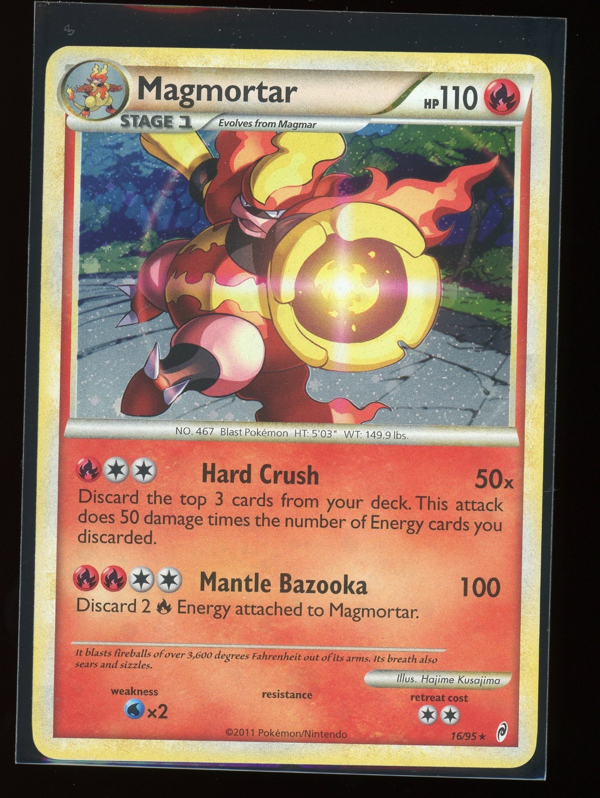 Magmortar 16/95 Call of Legends 2011 Pokemon Card Reverse Holo NM-