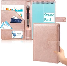 Steno Pad Holder PU Leather Cover 6X9 Steno Pad Cover Business Padfolio Organize
