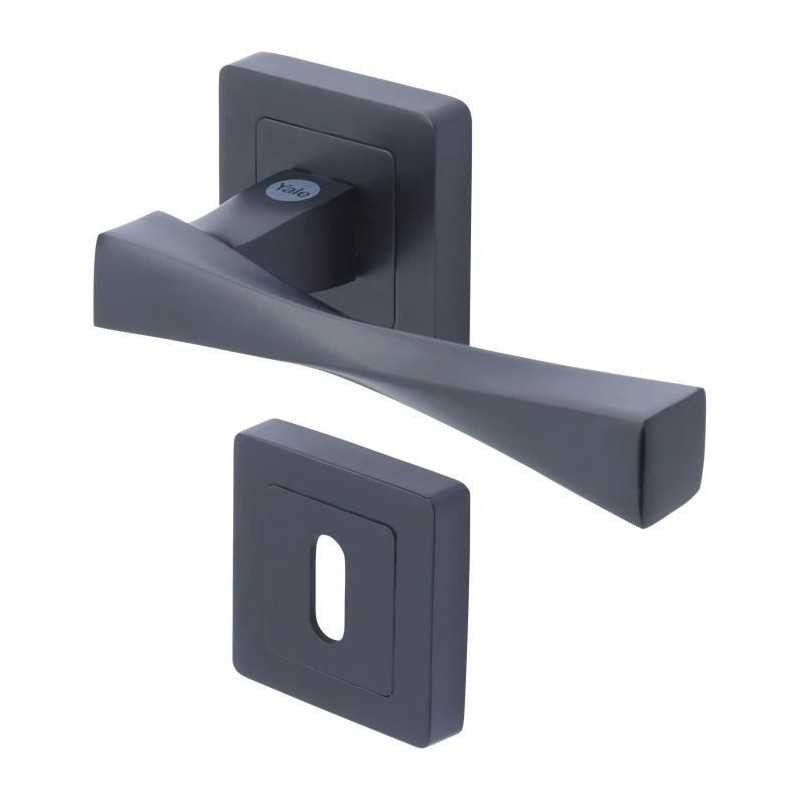 Poignée de porte carrée noire de 7 mm YALE Verona YPP7-V-PC pour béquille intérieure