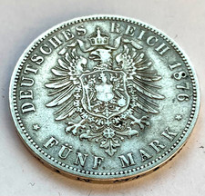 5 Mark ✱ 1876 ⛧ Wilhelm I 1874-1876✶ Silber ✶Deutsch Staaten✶ A - Berlin ✶
