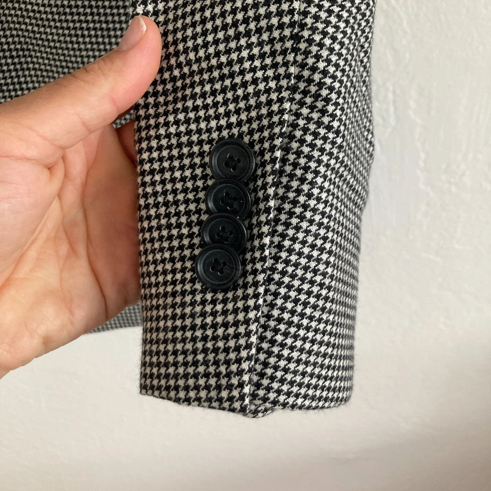 Blazer John W. Nordstrom 100% Cachemira Loro Piana Pata de Gallo Negro Blanco 40L Foto 4 de 4