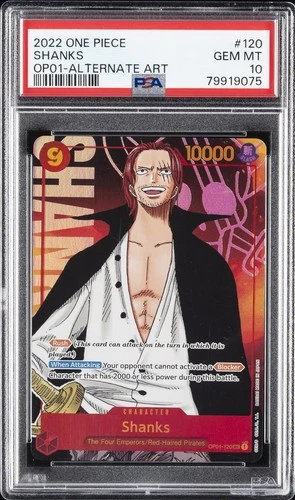 2022 ONE PIECE OP01-ROMANCE DAWN ALTERNATE ART #120 SHANKS PSA 10