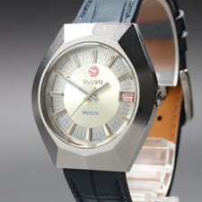Vintage 70's RADO MEILEN 633.3111.4 Automatic 37mm Silver Mens Watch Swiss Made