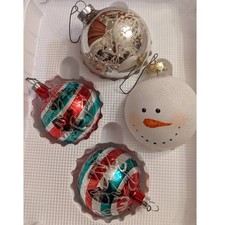 Glass Christmas Ornaments -Snowmen