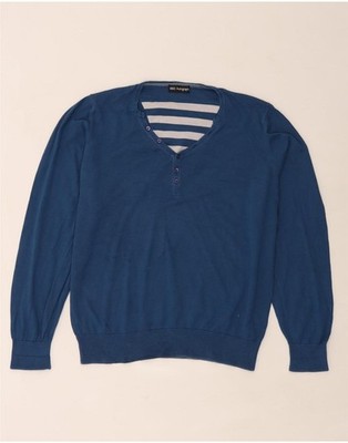 Marks & Spencer Herren Autograph V-Neck Pullover Sweater Large Blau BO07