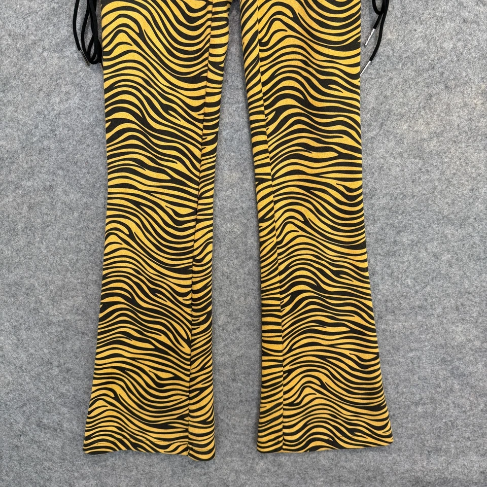 Hidden Cult Tiger Striped Jumpsuit Womens XS Lace Up Wynn Pants Flared RARE - Image 3 of 4