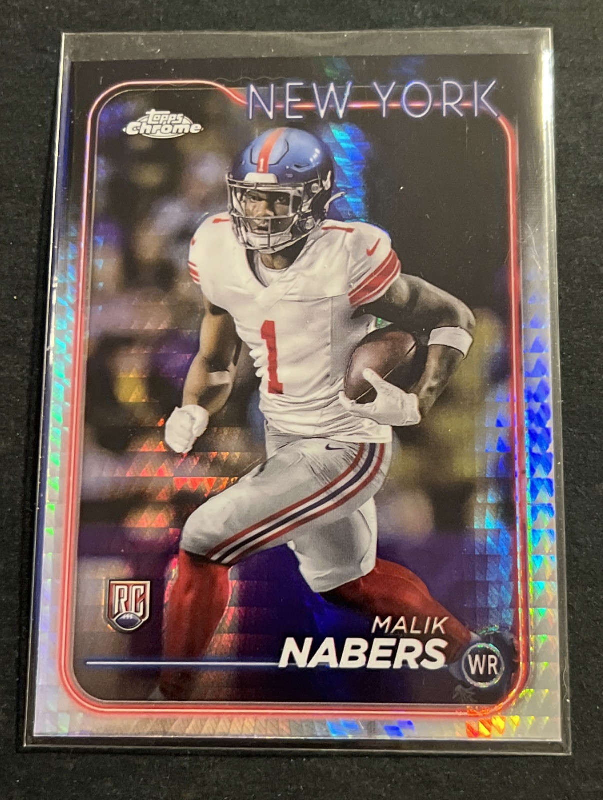 Malik Nabers RC 🔥 2024 Topps Chrome X-fractor # 205 🏈 New York