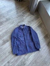 Vintage French Work blue cotton rare workwear jacket men's Size: 50