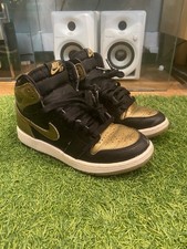 Nike Air Jordan 1 Retro High OG GS Black Gold Basketball FD1437-071 Youth Sz 4Y