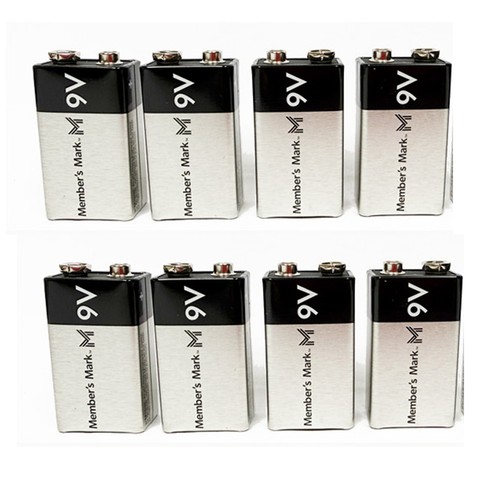 Member's Mark 9V Alkaline Batteries, PACK OF 8 Batteries, DEC 2030