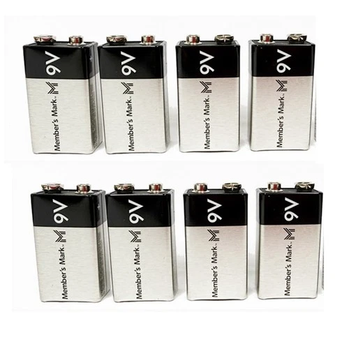Member's Mark 9V Alkaline Batteries, PACK OF 8 Batteries, DEC 2030