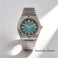 Reloj mecánico automático Tandorio cristal zafiro 10ATM NH35 para hombre azul/verde
