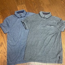 Ted Baker London Men  s Polo Shirts Size 3 Lot of 2 Short Sleeve Cotton Blend