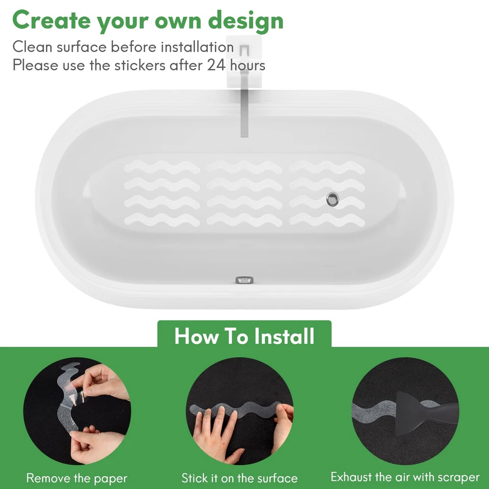 36 PIEZAS Pegatinas Bañera No S, Calcomanías de Seguridad Ducha para Pisos Mojados Escaleras, Blanco Foto 4 de 4