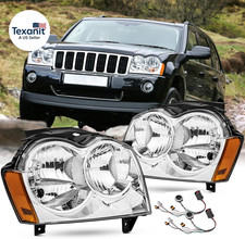 2PCS Headlights Assembly Set for 2005 2006 2007 Jeep Grand Cherokee Wk Laredo L
