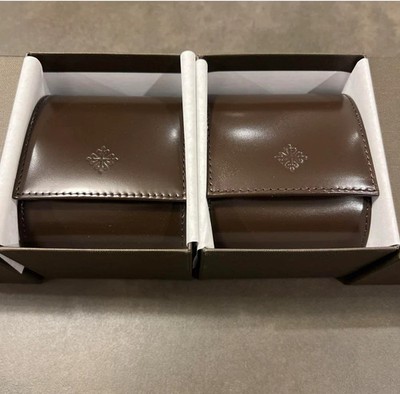Patek Philippe Watch Travel Carry Case Dark Brown Leather Pouch