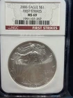 U.S. Mint American Eagle 2006 1 oz Silver Coin .999 Fine NGC MS69 First Strikes
