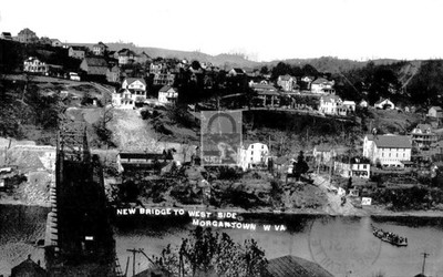 Birds Eye View Bridge Morgantown West Virginia WV - Reprint