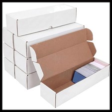 White Cardboard Trading Card Storage Box for Sports Cards - Durable Organizer...