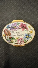 Halcyon Days Oval Trinket Box Mint Condition!