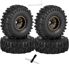 RC 1.0" Beadlock Wheels and Tires for RC Crawler 1/18 TRX4M,1/24 SCX24,Brass