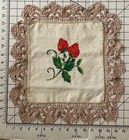Vintage Antique look Lace Cross Stitch Panel Strawberry embroidery — photo 6