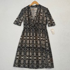Studio JPR Brown Snakeskin Faux Wrap Dress Medium