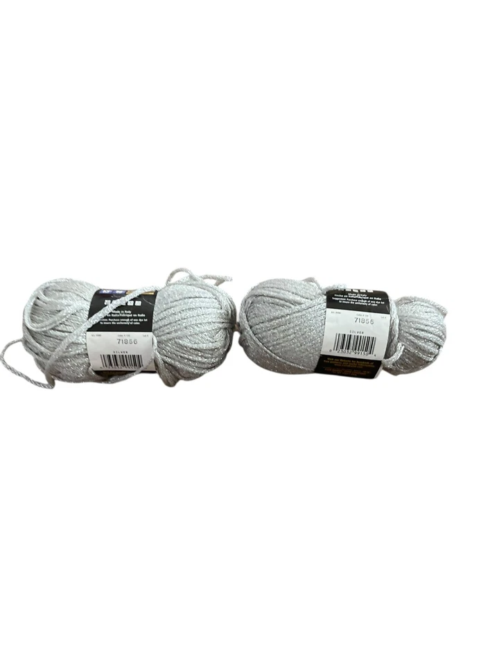 🧶 Lion Brand Glitterspun Silver Yarn 2 Skeins Metallic Acrylic Blend - Image 4 of 4