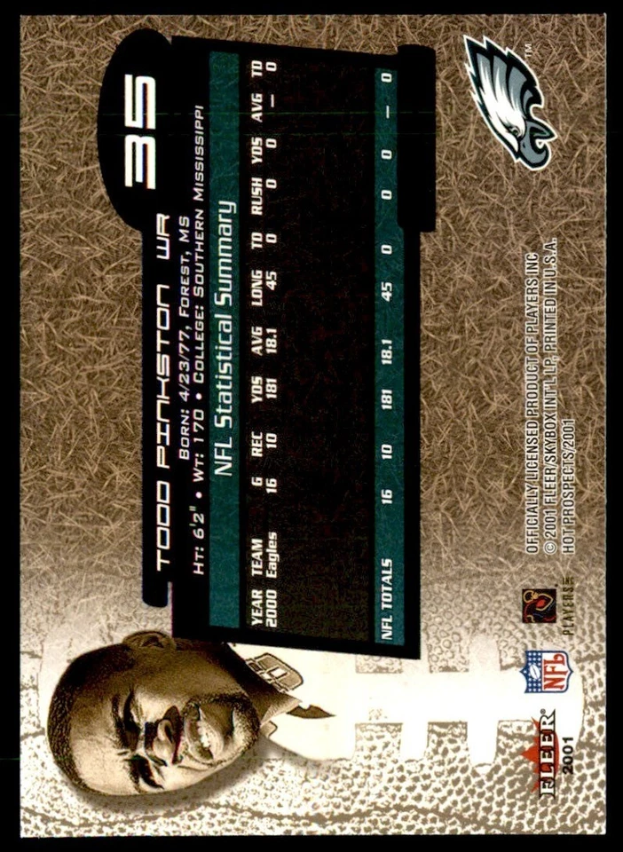 2001 Fleer Hot Prospects - Todd Pinkston #35 - Image 2 of 2