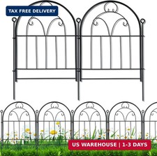 Garden Fence, 11ft L X 21in H 10 Pack Rustproof Metal No Dig Fence Panels, Gar