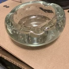 Blenko B 508 Hand Blown Bubble Glass Art Glass Ashtray Cigar Cigarette Vintage