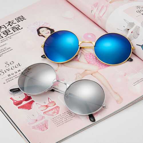 Modne vintage metalowe okrągłe ramki kolorowe soczewki okulary przeciwsłoneczne ochrona przed promieniowaniem UV szkło q - Zdjęcie 1 z 27